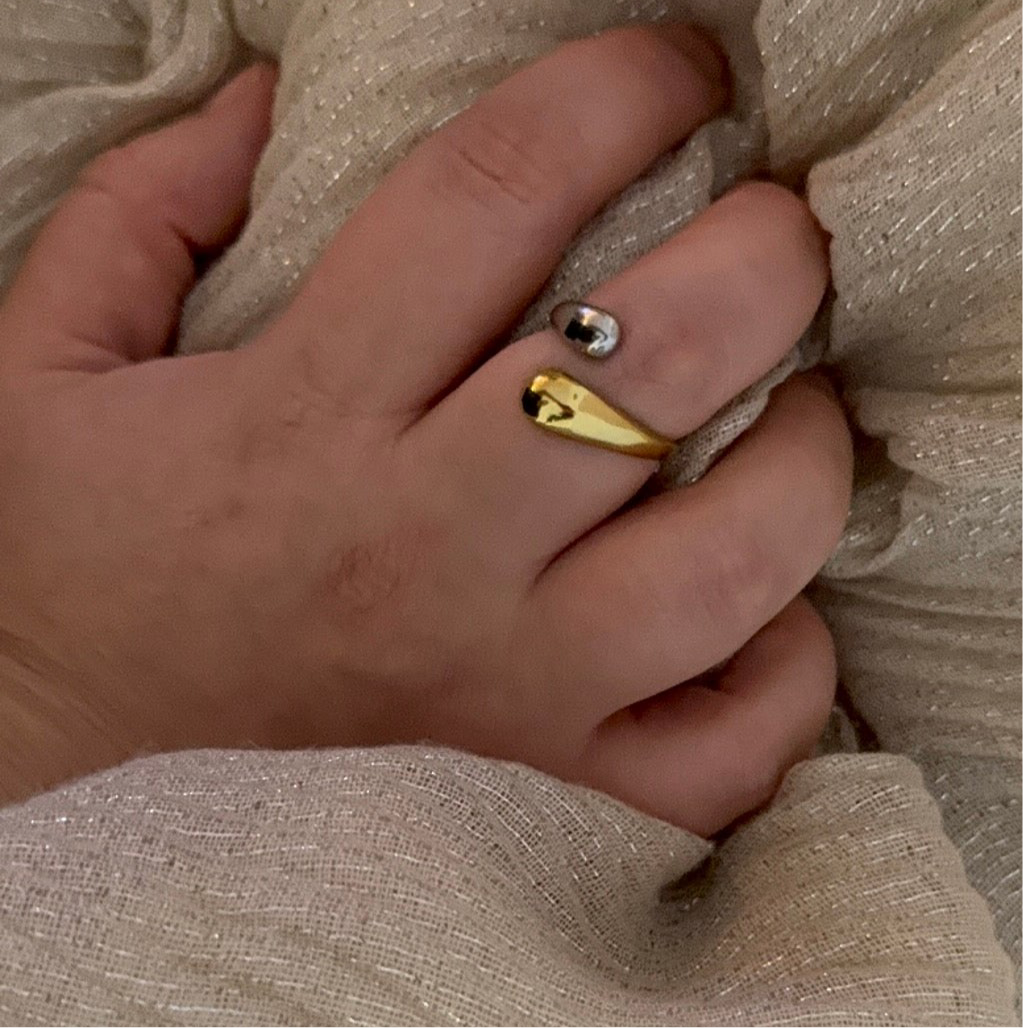 Anello bolla bicolor