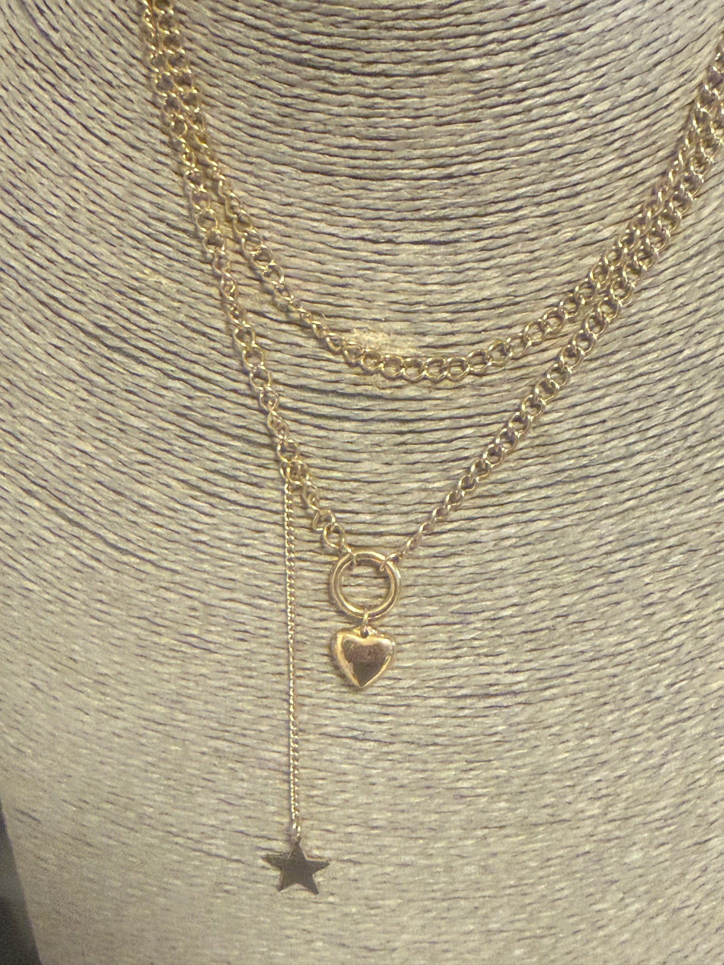 collana doppio filo stella cuore