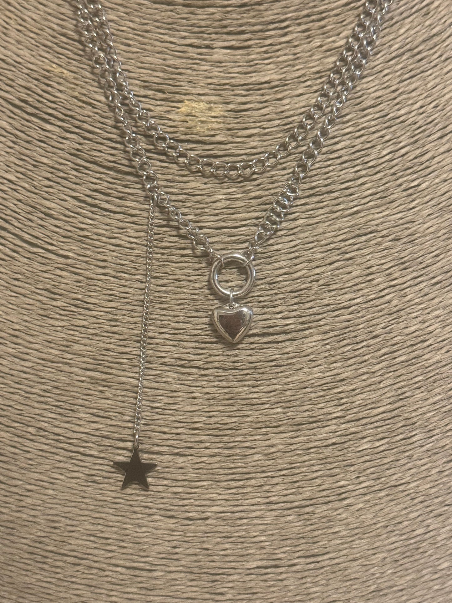 collana doppio filo stella cuore