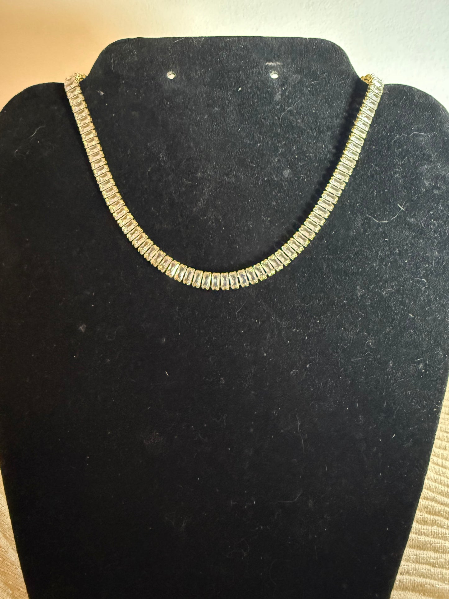 Collana tennis taglio baguette