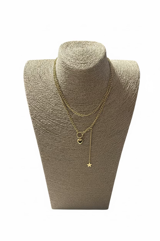 collana doppio filo stella cuore